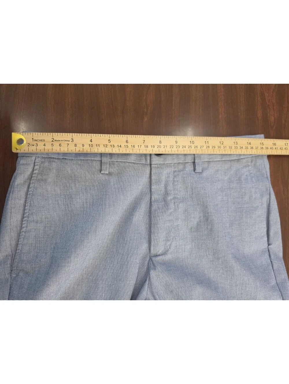 Banana Republic Mens Pants 30x30 Blue Textured Slim Fit Cotton Blend Casual